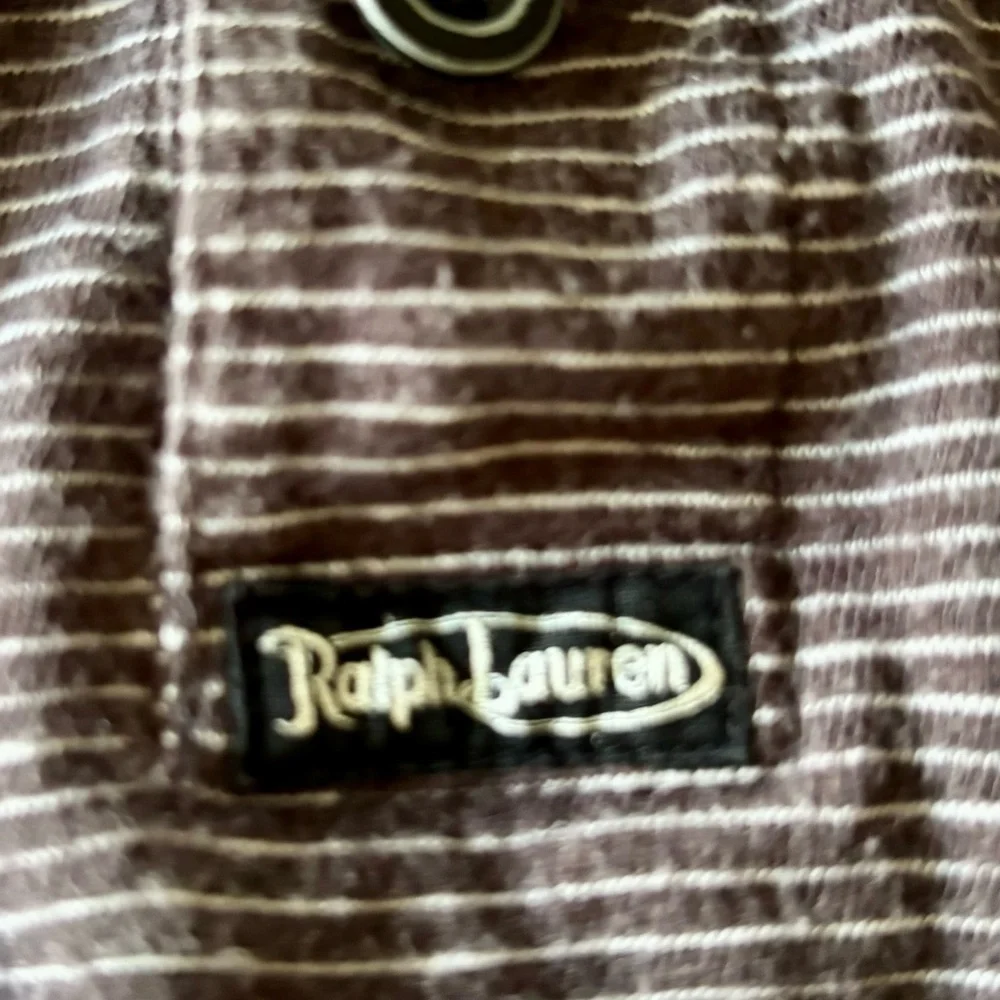 Ralph Lauren Boys Large 14/15 Black Striped Henley Shirt